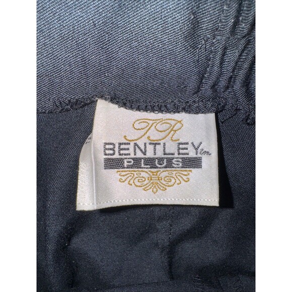 Vintage Bentley Plus 20 Black Faux Suede Stretch Midi A-Line Skirt Womens - Picture 3 of 6